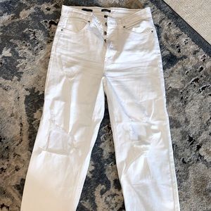 White distressed jeans MOM jeans